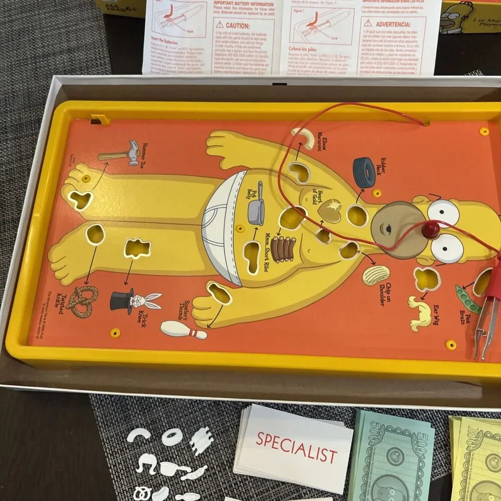 COMPLETE Homer Speaks Operation Simpsons Edition Board Game 2005 Milton Bradley